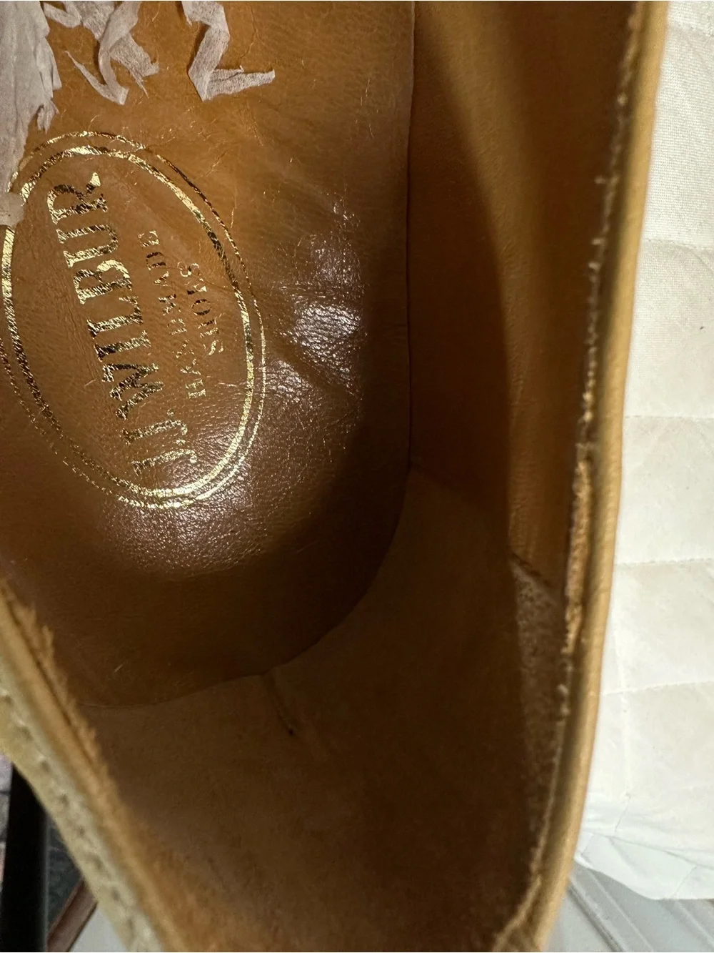J. J Wilbur Men's Size US 9.5 EUR 43 Slip-On Leather Loafers Tan Handmade Seal